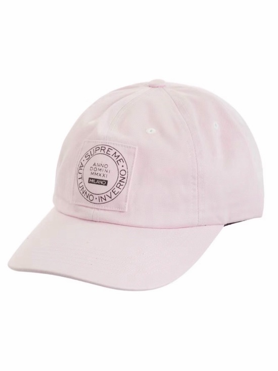 Supreme Accessories - SUPREME • Milano Patch 6-Panel Baby Pink Baseball Cap